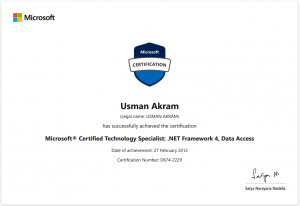 Usman Akram MCTS-Data Access